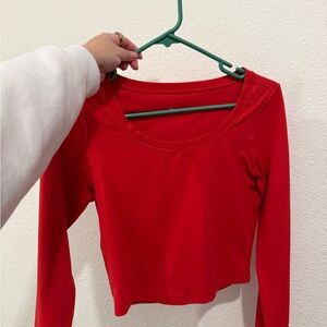 CRZ Yoga Red Long Sleeve Crop Top